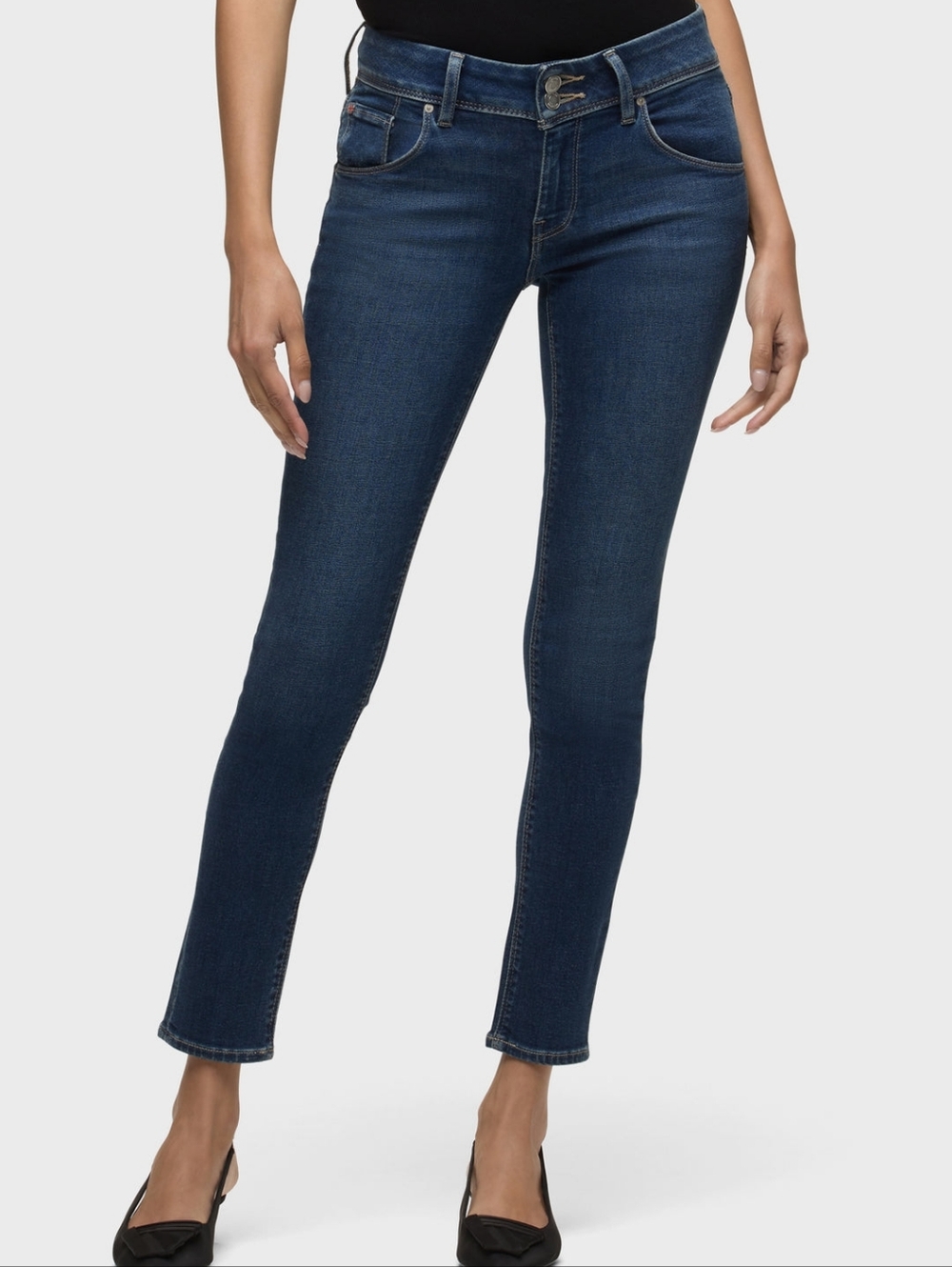 Hudson Women's Collin Mid Rise Dark Wash Skinny Jeans, Sz 25